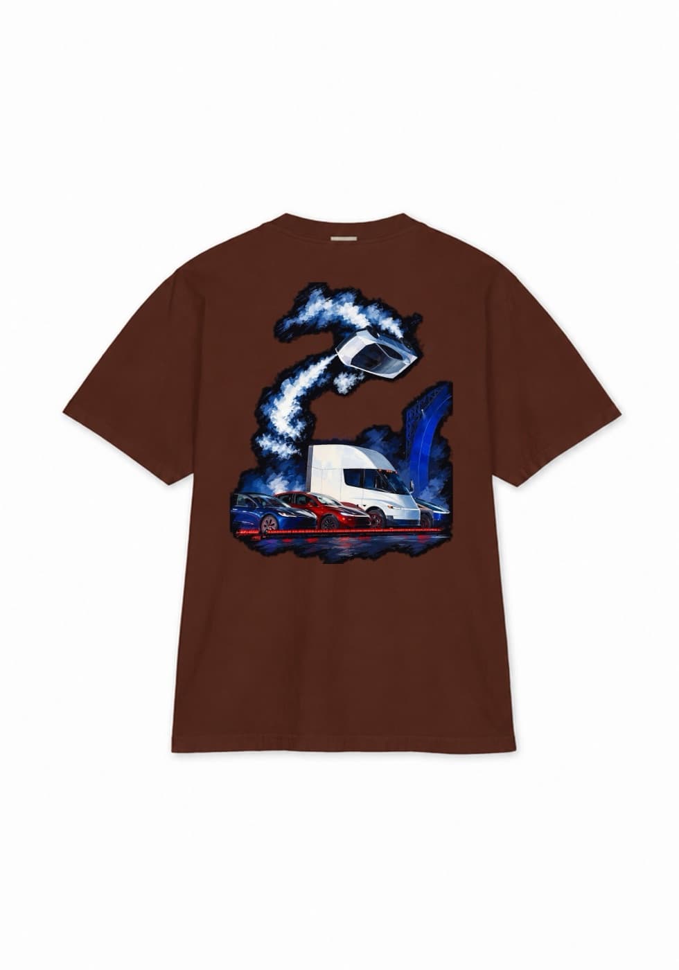 Flying Cars Tee — Brown